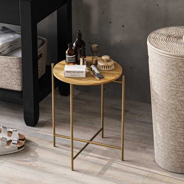 Hanah Home Mesa de Centro Shb-004-A Dorado y Natural